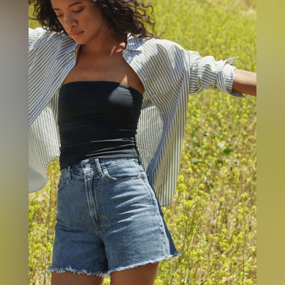 Everlane The A-Line Denim Short in medium indigo - size 33 - Picture 2 of 13